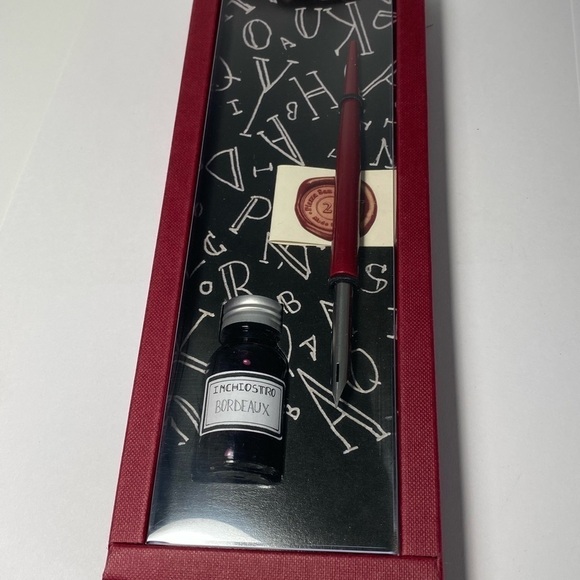 FRANCESCO RUBINATO Italian Wooden Dipping Pen 1 Metal Nib Calligraphy Bordeaux - Picture 1 of 7